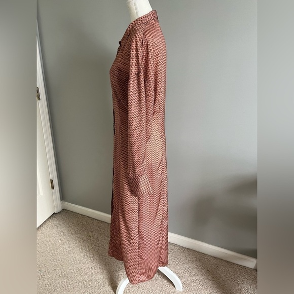 Zara button front maxi silky ditzy floral print dress, size medium. - Picture 3 of 13